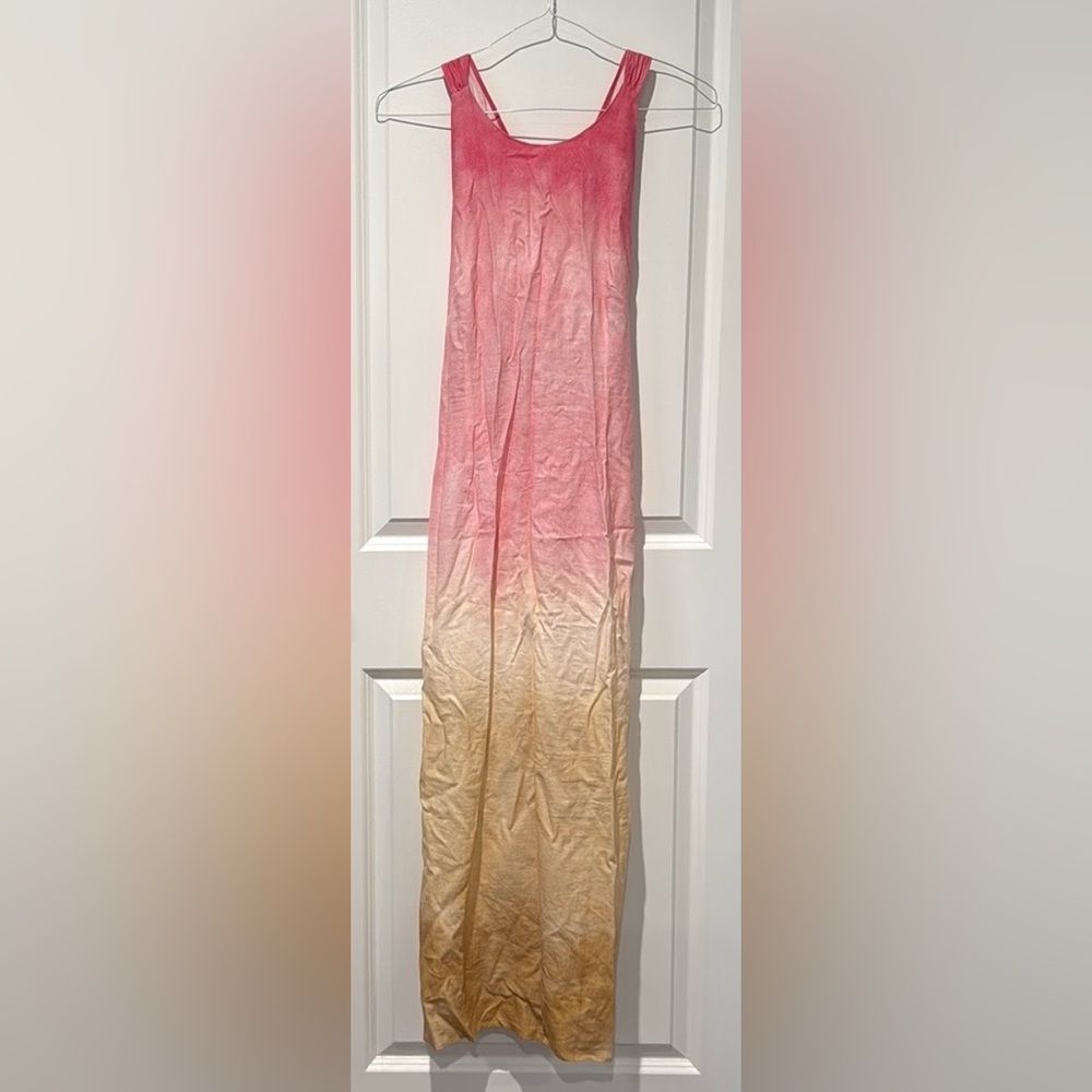 Zara Pink & Yellow Ombre Maxi Dress